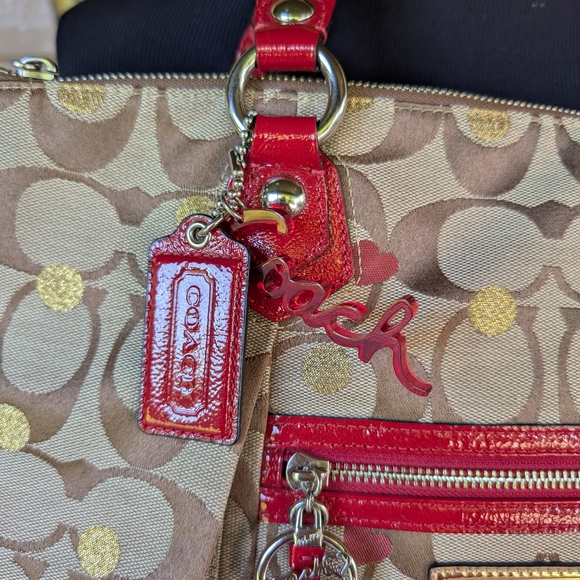 Coach Tan and Red Tote Bag - Picture 9 of 11